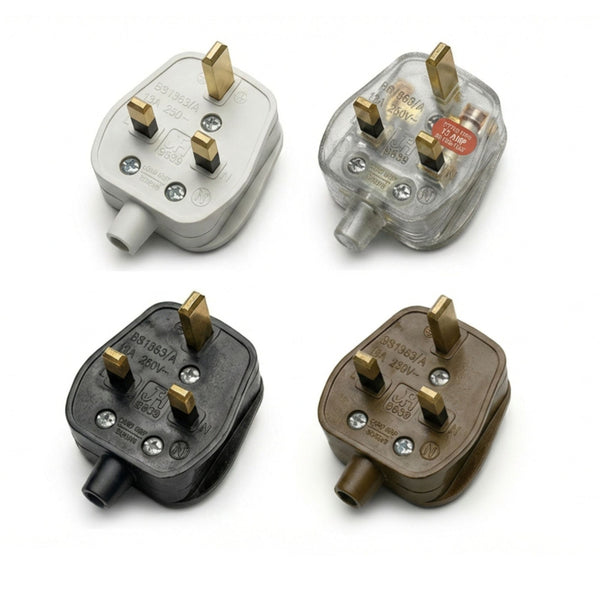 4/6 Pcs UK 3 Pin 13 AMP Plug Fused Fitted Mains 250V AC Plug ~6704 – Assorted 4 Pack