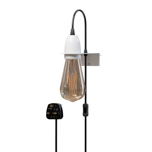 2M PVC Flexkabel Kit Plug-n Hanglamp, E27 VK~ 5696 – Wit / Nee
