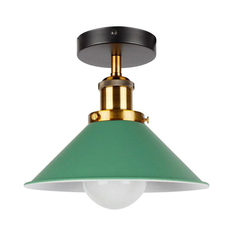 Modern Industrial Cone Shade Light Semi Flush Mount ~6249