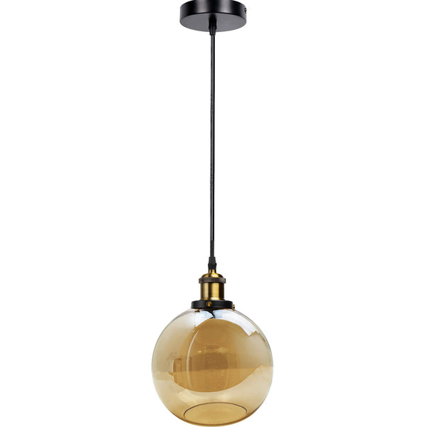 Industriële plafondlamp met hangende glazen kap ~6019 – Ja