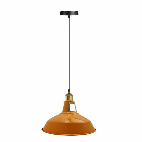 Metalen plafond hanglamp LED moderne lampenkap hanglamp ~5870 – Oranje / Nee