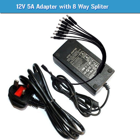 12V CCTV-voedingsadapter en 2/4/6/8-splitter 2A PSU-connector ~ 2365