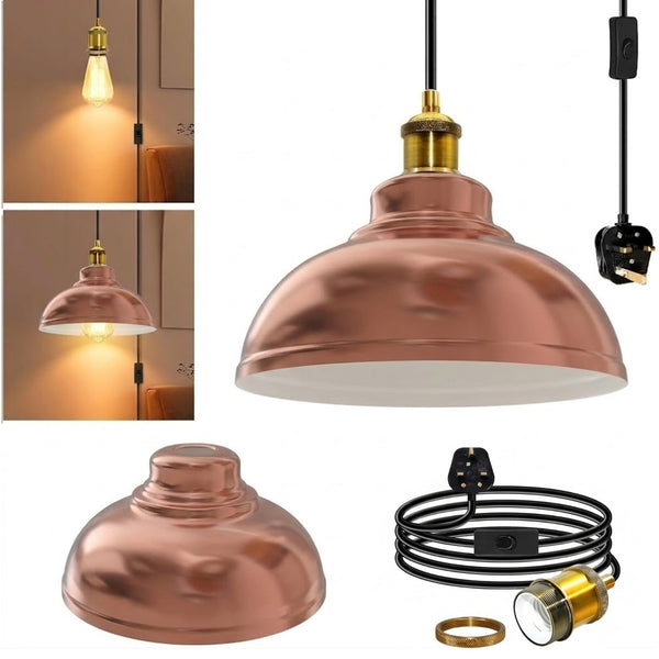 4m Long Swag Plug-in Pendant E27 With Swich  ~6813 – Rose Gold
