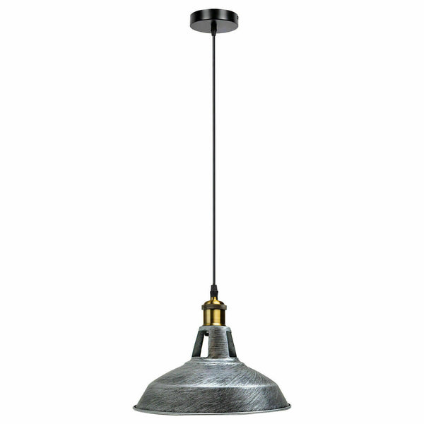 Metalen plafond hanglamp LED moderne lampenkap hanglamp ~5870 – Geborsteld zilver / Nee