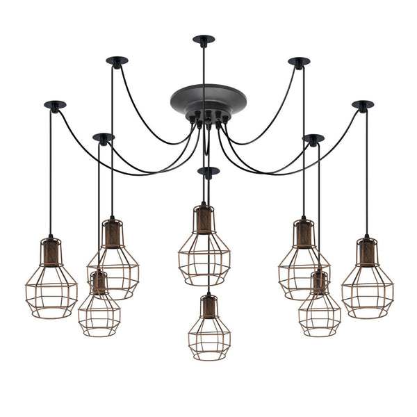 Moderne zwarte plafondkroonluchter met 8 koppen en vintage Spider-hanglamp ~ 5710 – Nee