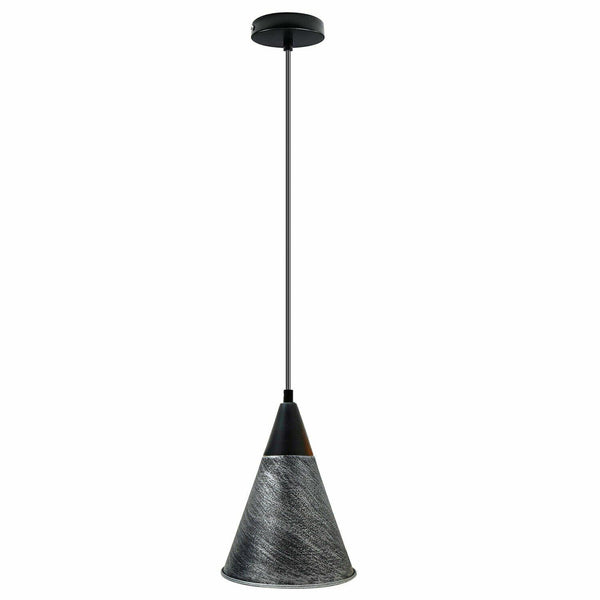 Industriële vintage stijl plafondlamp armatuur ~5715 – Geborsteld zilver / Nee