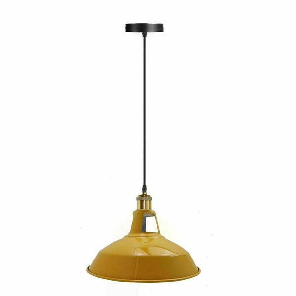 Metalen plafond hanglamp LED moderne lampenkap hanglamp ~5870 – Geel / Nee
