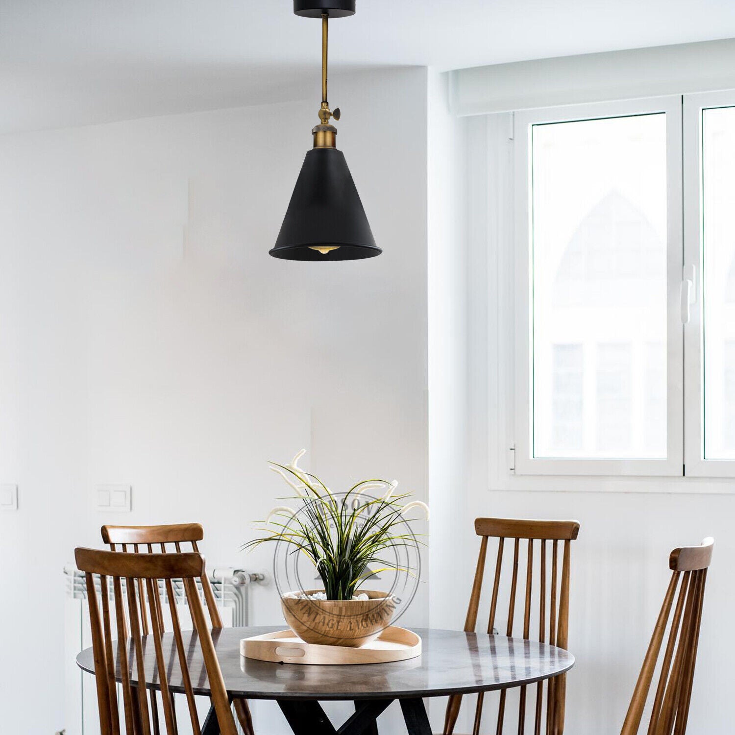 cone-shaped metal shade 