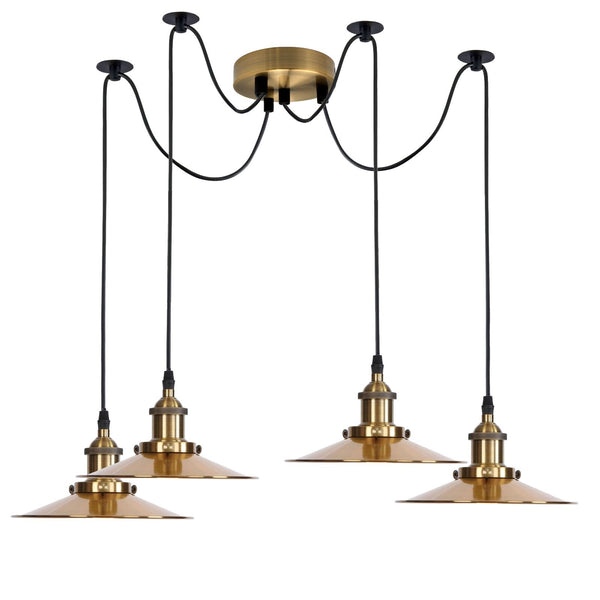 SPIDERWEB Four Light Industrial Multi Pendant Light ~6861 – No