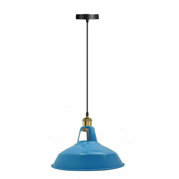 Metalen plafond hanglamp LED moderne lampenkap hanglamp ~5870 – Blauw / Nee