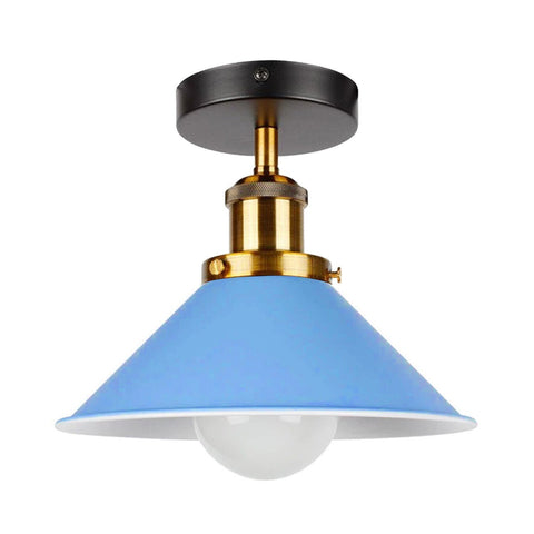Modern Industrial Cone Shade Light Semi Flush Mount ~6249