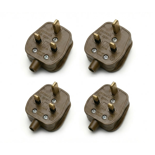 4/6 Pcs UK 3 Pin 13 AMP Plug Fused Fitted Mains 250V AC Plug ~6704 – Gold 4 Pack