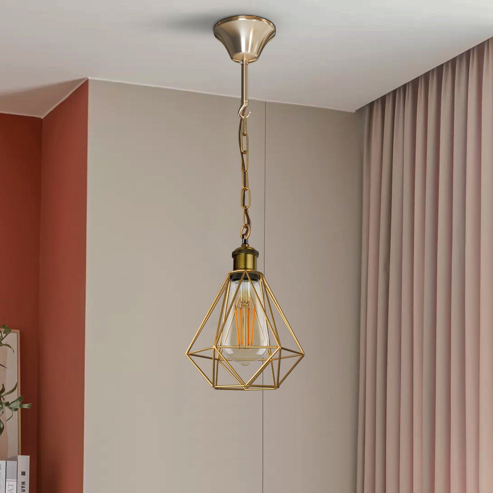 Ceiling rose with braided flex cable for vintage pendant lighting