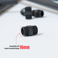 Zwarte stalen standaard schroefdraadconnector voor buisleiding 16 mm buitendraad -5617