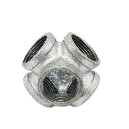 5-weg ¾ inch BSP smeedbaar gietijzer gegalvaniseerde buis verlichtingsfittingen accessoires ~4517