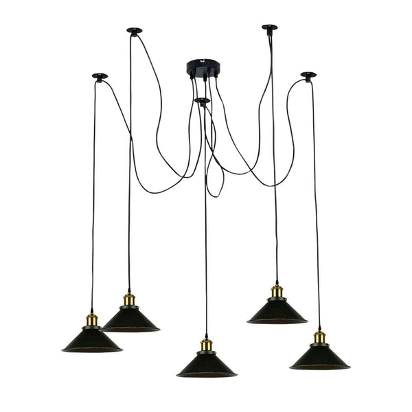 Multi Fleming Spider Pendant Light Black ~6165 – 5 Drop