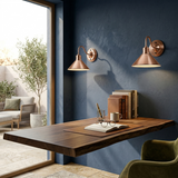 Vintage metalen wandlamp met zwanenhalskap ~5575