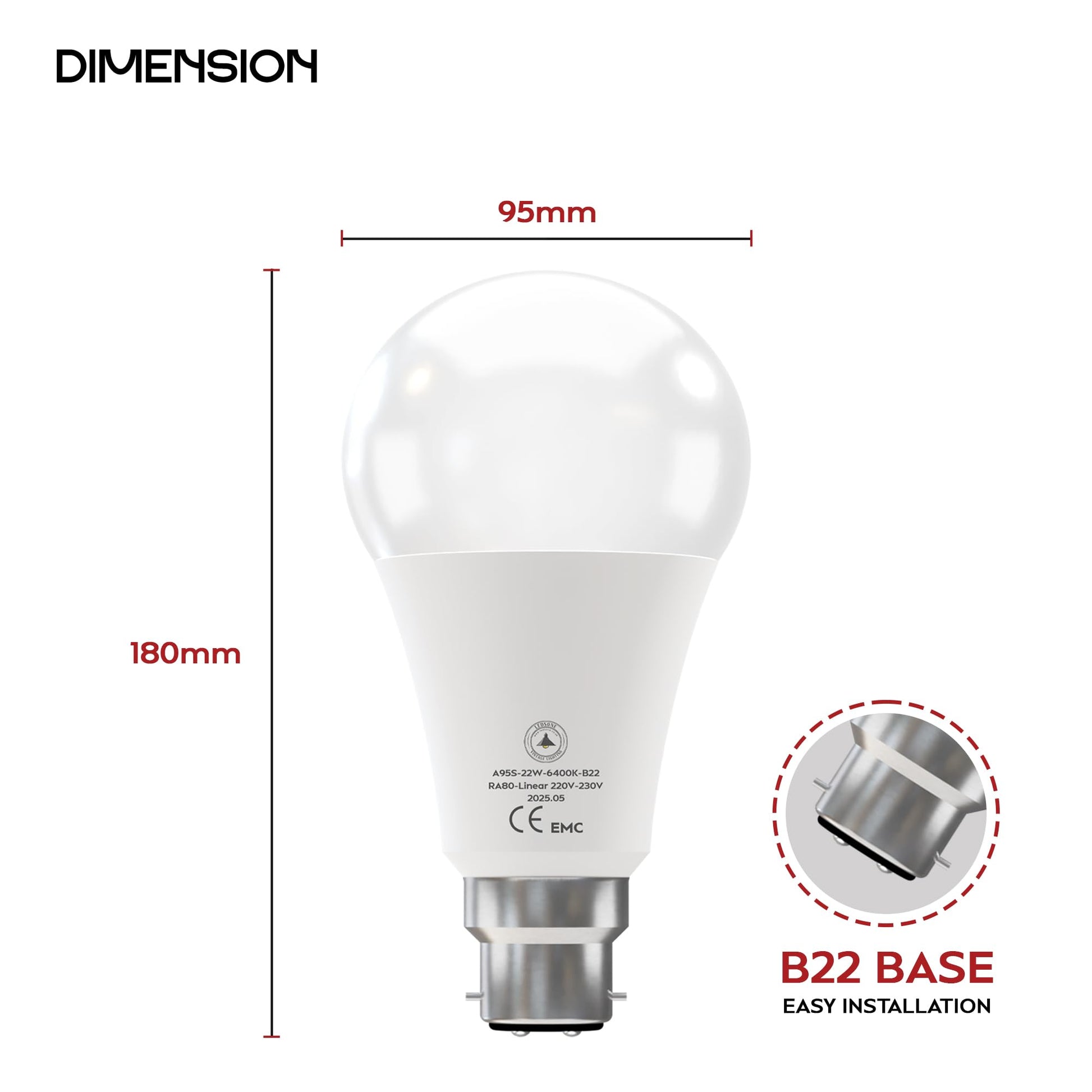 LED bulb with bayonet cap fitting