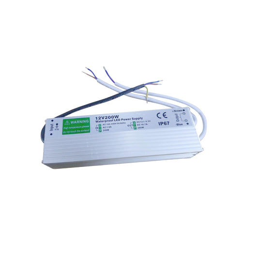 IP67 waterdichte DC 12V 200W LED-driver LED-voedingstransformator ~3345 