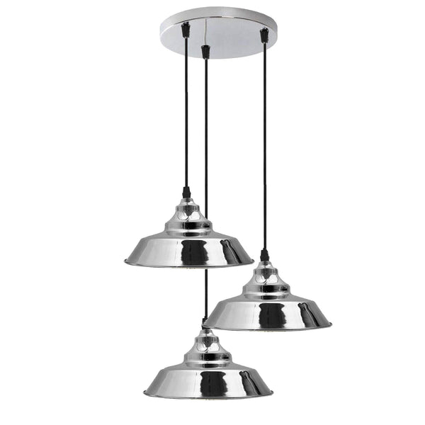 Vintage 3 Pendant Light ~6779 – Chrome - Without Bulb