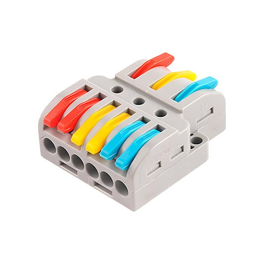 3-Port Lever-Nut Compact Wire Connectors, Quick Splicing Terminal Block ~6401