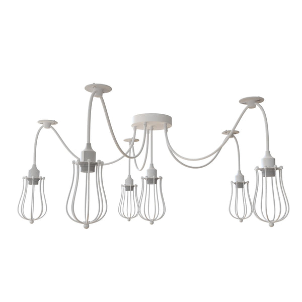 5-Way Spider Pendant Light | Adjustable Height Industrial Ceiling Lamp ~6433 – No
