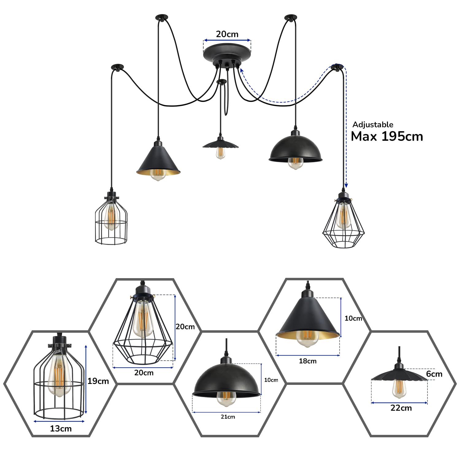 light multi ceiling spider