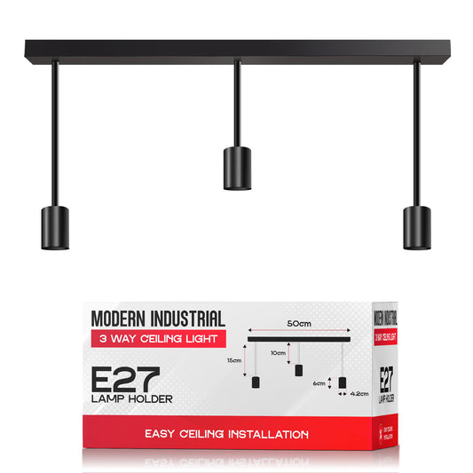 Modern industrial pendant light in a dining room setting