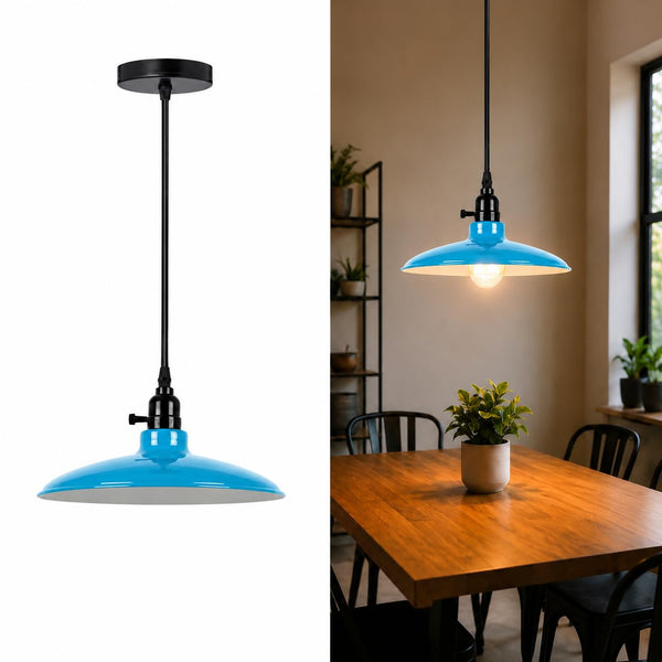 Pendant Light With Inner On Off Switch ~6885 – Light Blue