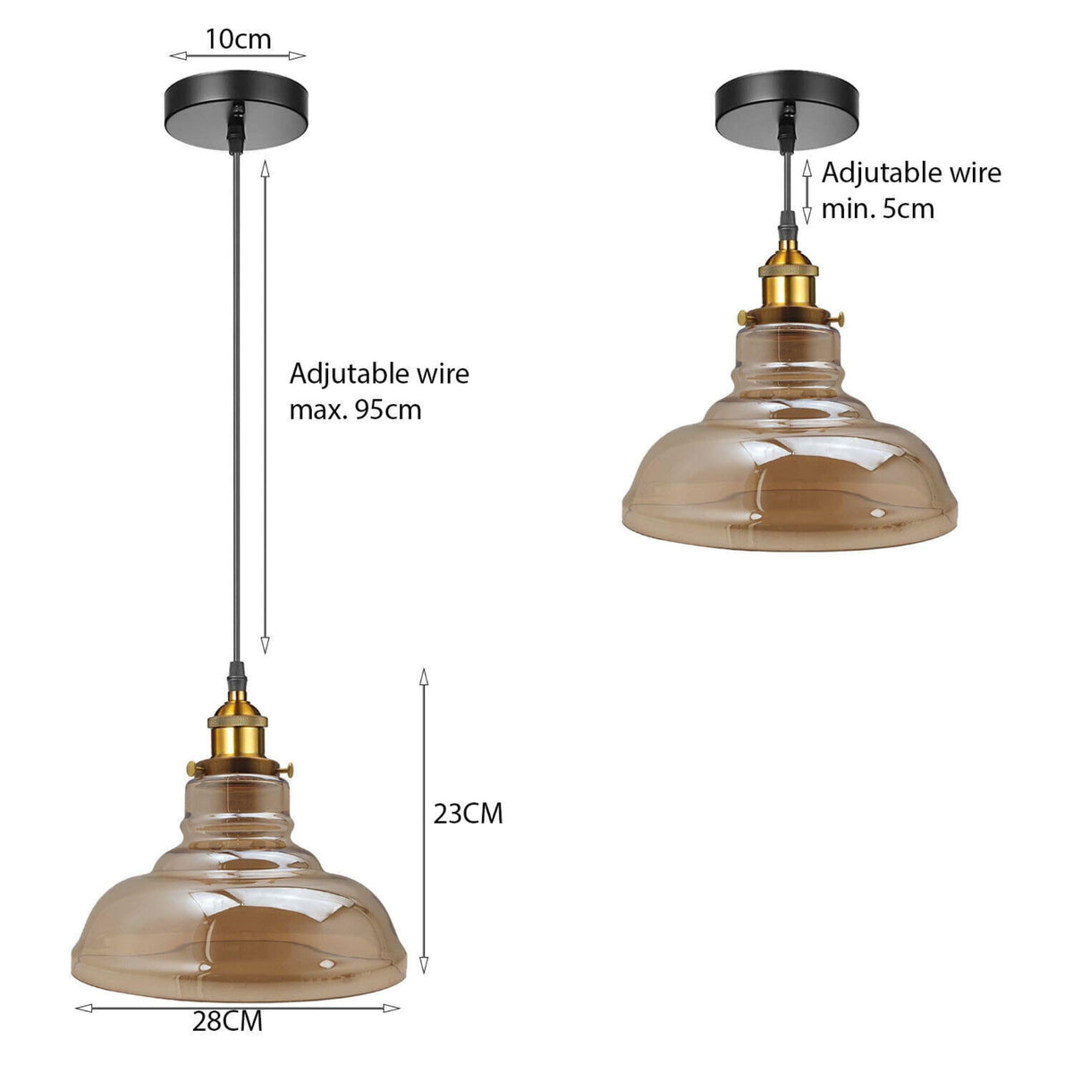 smoked glass ceiling light for