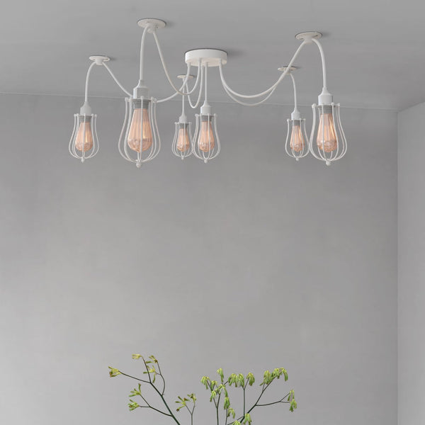 5-Way Spider Pendant Light | Adjustable Height Industrial Ceiling Lamp ~6433 – Yes