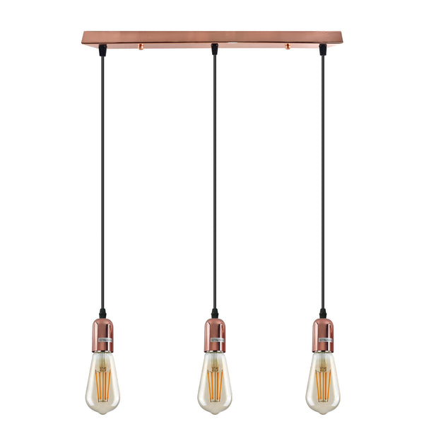Industrial Cluster Pendant Light Fixtures ~6397 – With Bulb / Rose Gold
