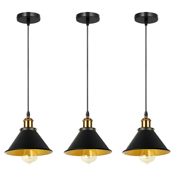 3 PCs Single Pendant Light E27 Metal ~6150 – Shade 4 - 3 Pack