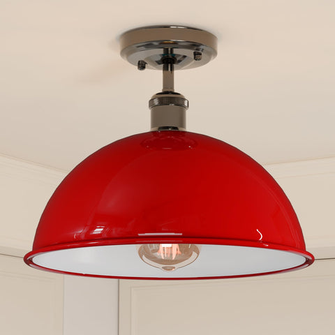 Metal Dome Low Semi Flush Ceiling Light ~6480