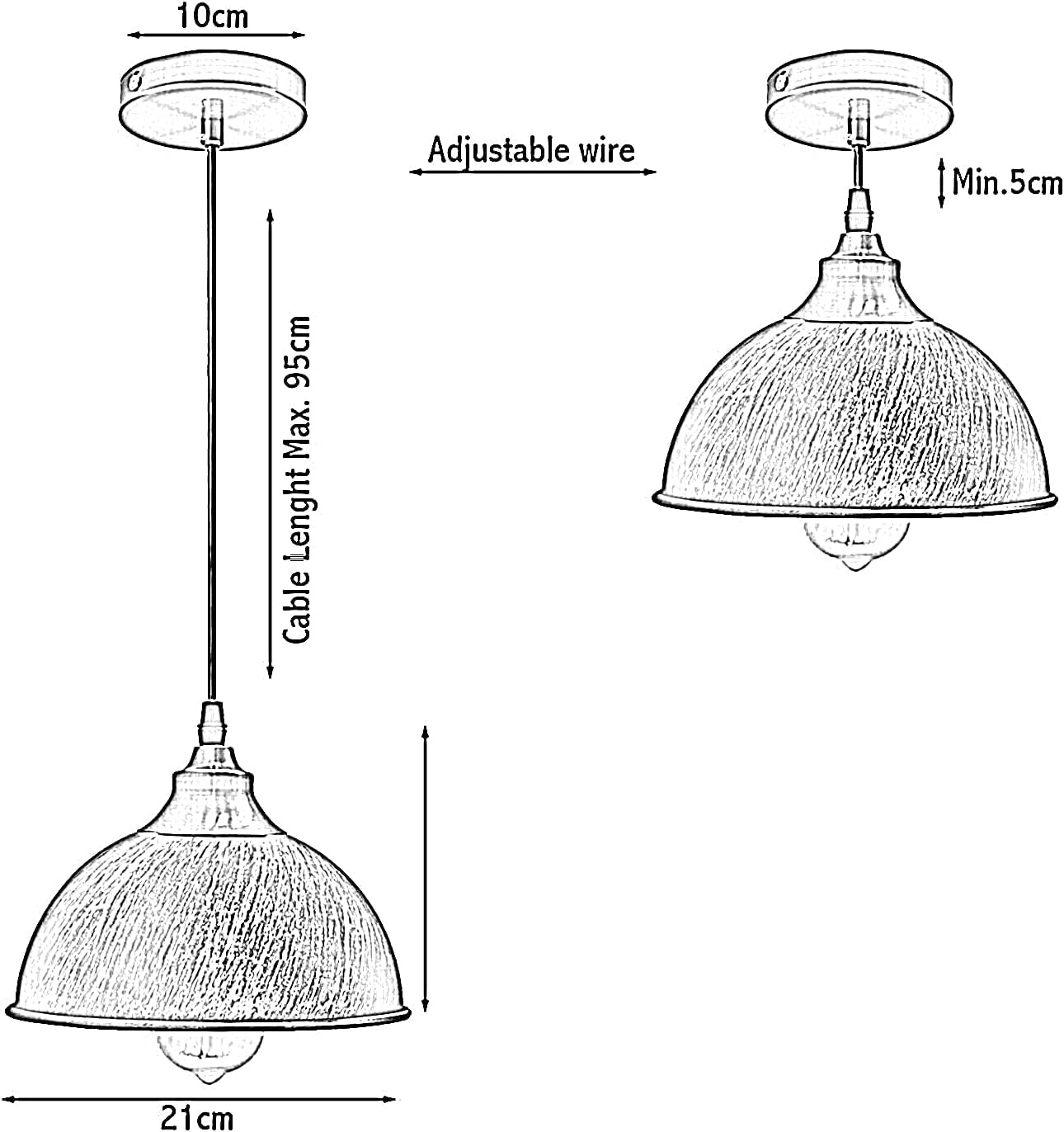 metal light pendant with indus
