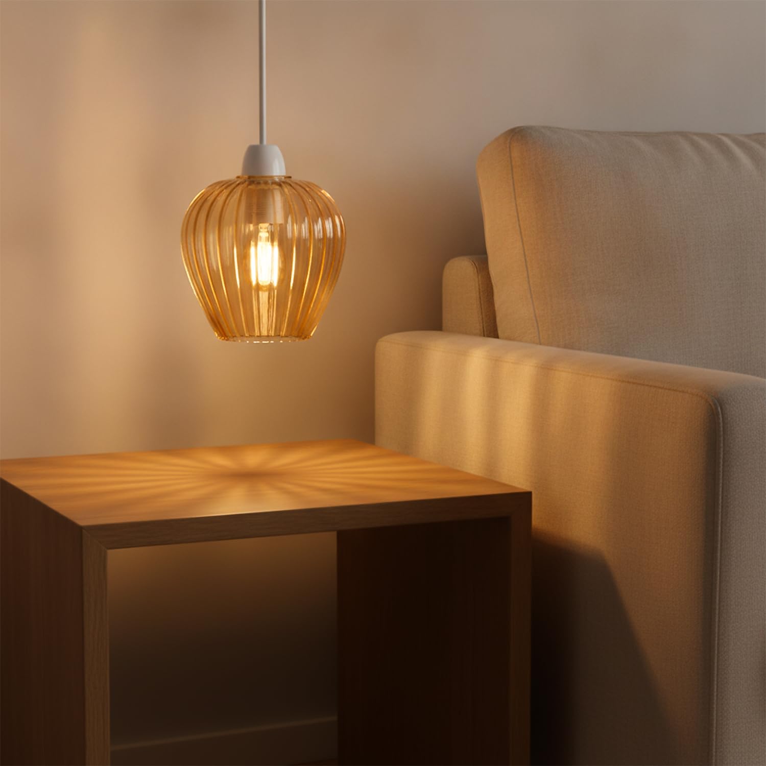 ceiling ribbed light shade