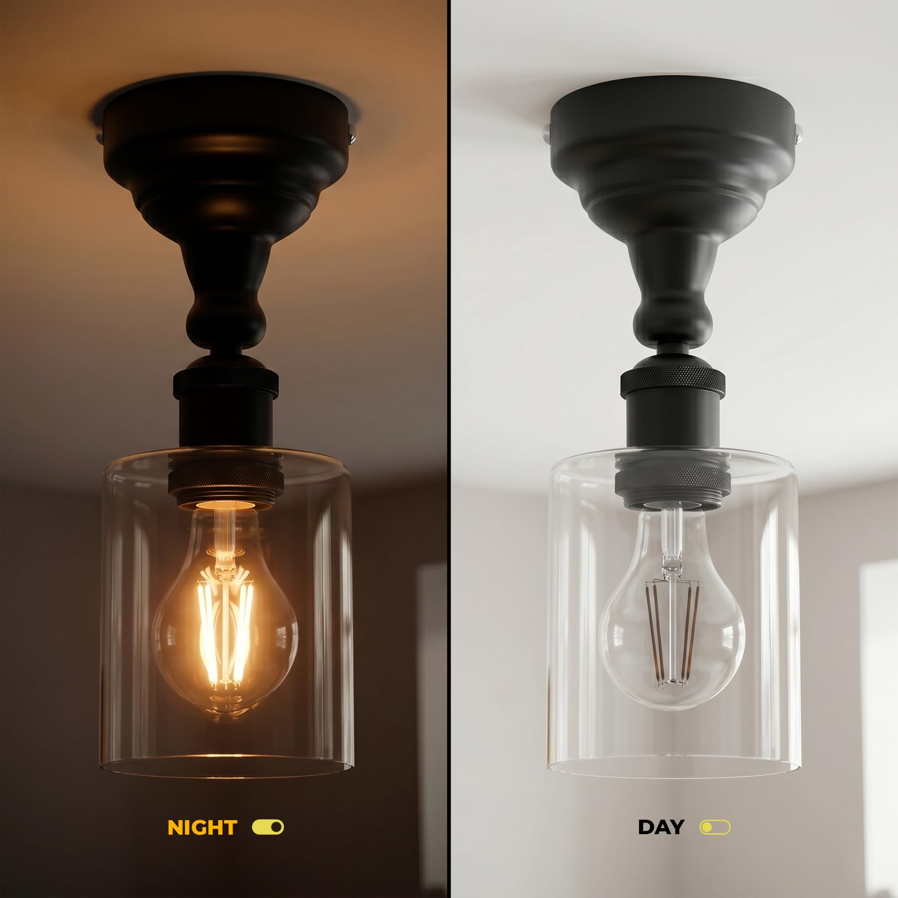 ceiling vintage glass flush