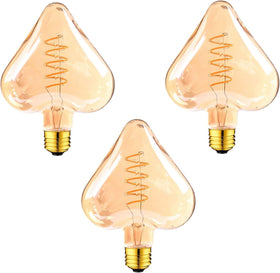 3-pack LED-zachte hartvormige lampen E27 4W filamentglas retro warm wit~1016