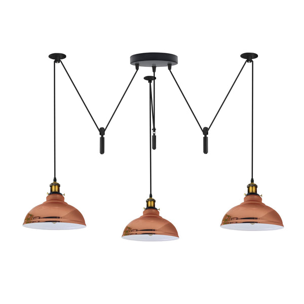 Industrial Pendant Light with Adjustable Heads ~6400 – Rose gold
