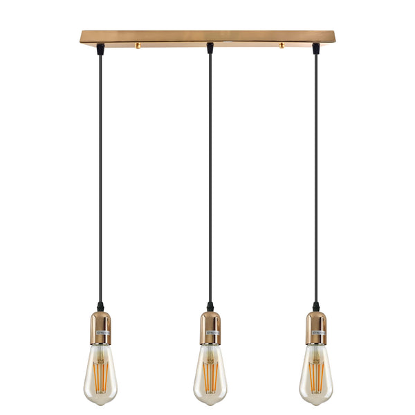 Industrial Cluster Pendant Light Fixtures ~6397 – With Bulb / French Gold