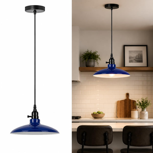Pendant Light With Inner On Off Switch ~6885 – Dark Blue