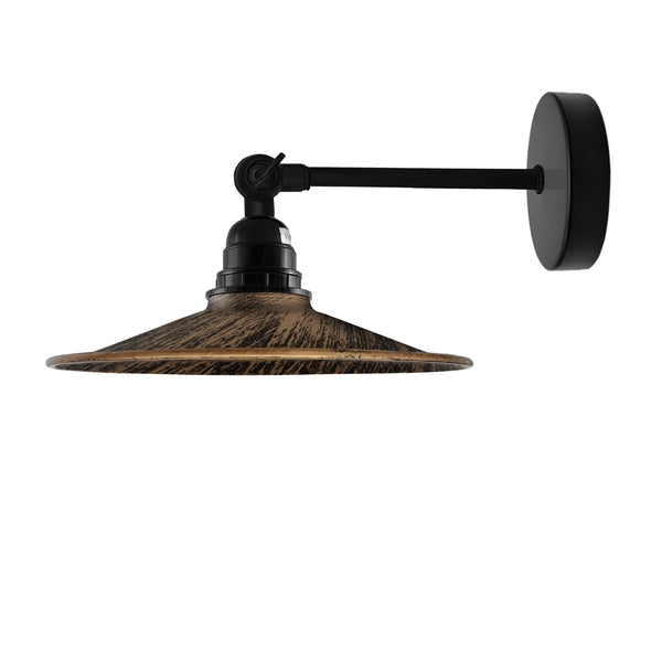 Metal Flat Shade Vintage Wall Sconce Wall Light Fixtures ~6136 – Brushed Copper / No
