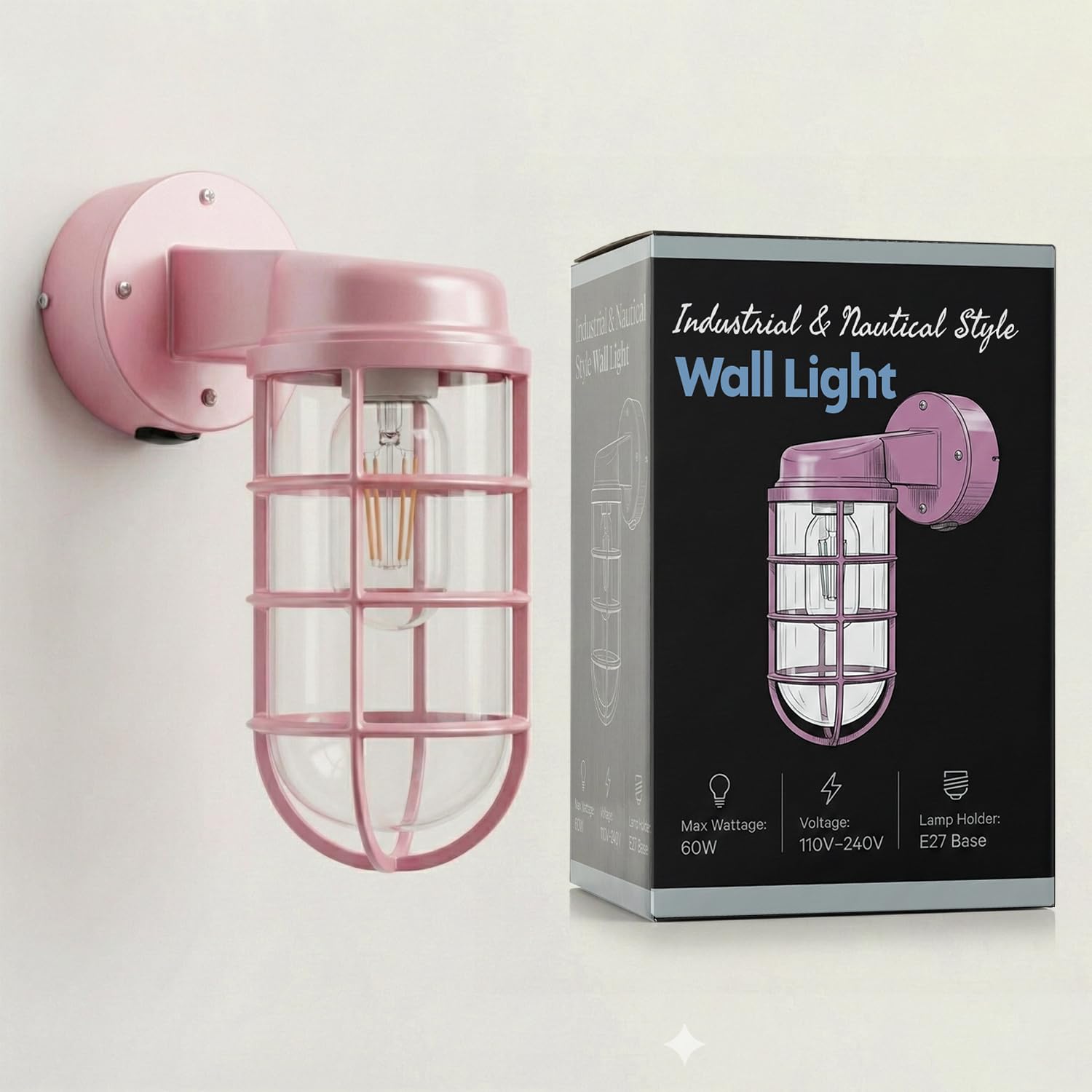 wall cage sconce e27 light