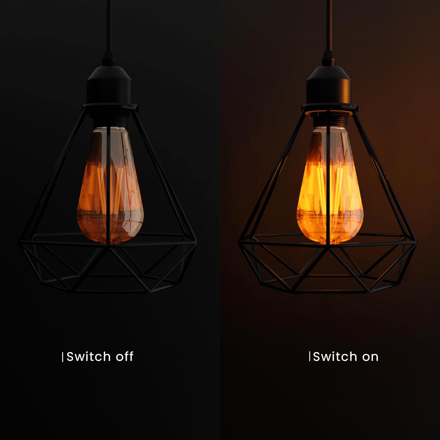 metal cage bulb guard ceiling pendant light 