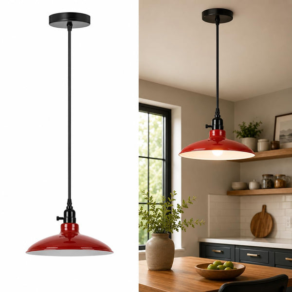 Pendant Light With Inner On Off Switch ~6885 – Red