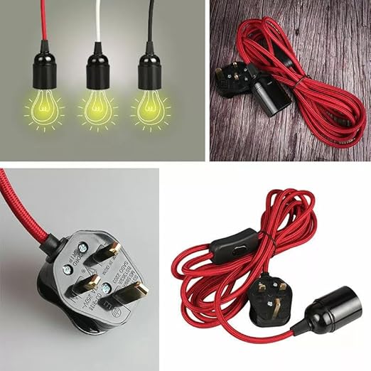 Multi Colours 2m Plug In Pendant Set Flexkabel met houder ~3370