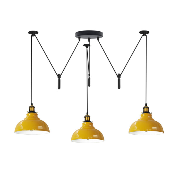 Industrial Pendant Light with Adjustable Heads ~6400 – Yellow