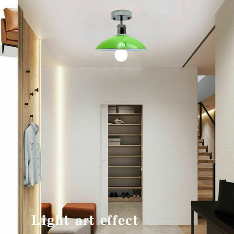 Green Metal Semi Flush Light ~6473