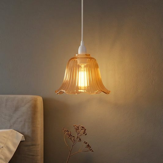 Small Amber Glass Lamp Shade 11.5cm Flower Replacement  ~6656