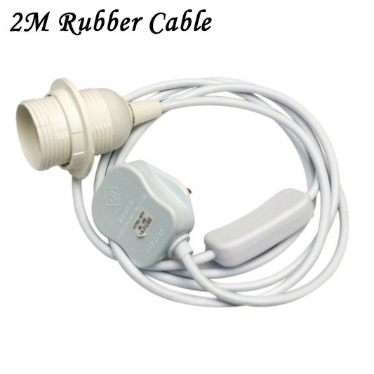 2m stekkerlampset E27 lamp ES met schakelaar ~5946